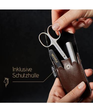 Yumaya Profi Nagelset 3 - Stainless Steel Nail Scissors Files & Tweezers | Compact Manicure Set for Men & Women | Rust-Free Nail Care Kit - Buy Online on SooperMarket.com