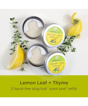 Enviroscent Non-Toxic Air Freshener Refills (Lemon Leaf + Thyme) Pack of 2 - Infused with Essential Oils - Plug-in Plug Hub - 2 Count - Buy Online on SooperMarket.com