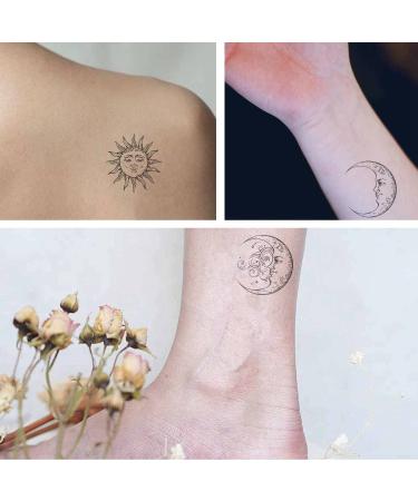 Dopetattoo Stars Temporary Tattoos - Boho Flash Design Sun Moon Antique Style - 6 Sheets for Women & Men - Buy Online on SooperMarket.com