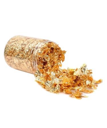 Gold Leaf Gilding Resin Flakes, 3 Bottles Metallic Foil Flakes 15 Gram, Painting, Crafts, Slime and Resin Jewelry Making, Crafts, Slime and Resin Jewelry Making Gold,Silver,Copper Colors Gold-10g