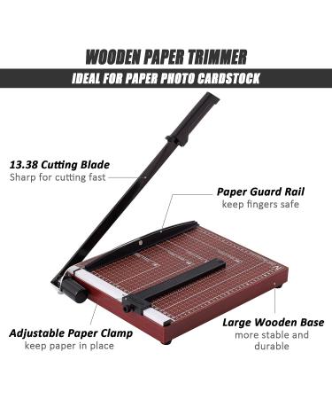 TAINSE Paper Cutter  Paper Trimmer 12 Cutting Length with Safety Blade Lock  10 Sheets Capacity  Heavy Duty Wooden Base  Paper Slicer Cutter for Home  Office - Wood - Buy Online on SooperMarket.com