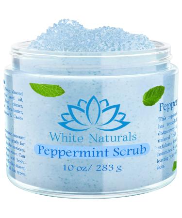 Pure Peppermint Scrub Moisturizing and Exfoliating Face & Body Scrub Organic Exfoliator Scrub Fights Stretch Marks Fine Lines and Wrinkles Natural Plant-based Vegan Cruelty-Free Shower Scrub