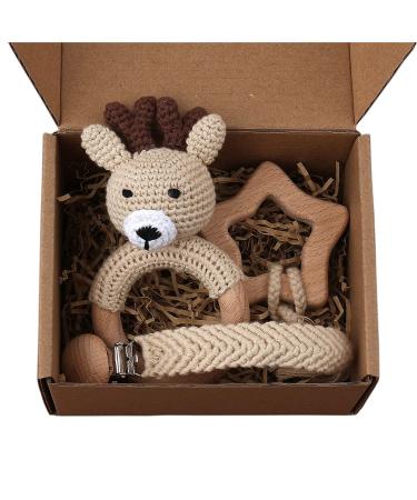 TIAN-K Baby Pacifier Chain - Soft Braided Deer Design Holder for Boys & Girls - Perfect Toddler Toy - Buy Online on SooperMarket.com