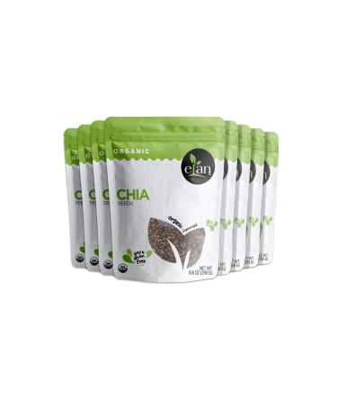 ELAN Organic Seeds Chia 8 Pack 70.4 Oz Non-GMO Vegan Gluten-Free