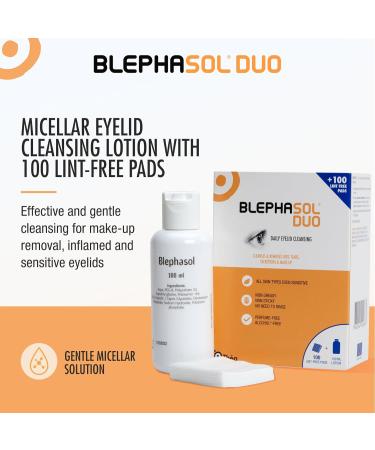 THEA PHARMA Blephasol Duo 100ml Eyelid Cleansing Micellar Lotion with 100 Cotton Pads | Preservative-Free Formula for Daily Eye Care | Ideal for Contact Lens Users - Buy Online on SooperMarket.com