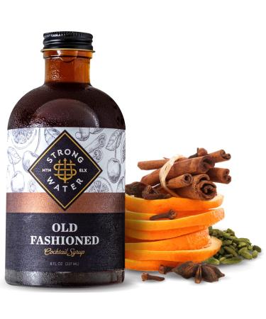 Strongwater Old Fashioned Craft Cocktail Mixer - Makes 32 Cocktails - Handcrafted Old Fashioned Syrup with Bitters, Orange, Cherry & Organic Demerara Sugar - Just Mix with Bourbon or Whiskey