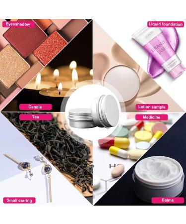 Belicoo 24-Piece Aluminum Empty Pots - 20ml Travel Cream Jars with Screw Caps for Cosmetics Lotion and Candles - Silver - Buy Online on SooperMarket.com