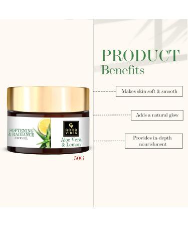 Good Vibes Plus Aloe Vera & Lemon Gel - Blackhead Remover & Radiance Booster - 50g - Softens & Illuminates Skin - Buy Online on SooperMarket.com