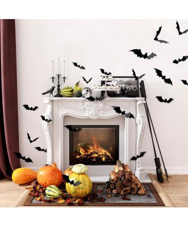 Kidtion 96 PCS Halloween 3D Bats 2021 - Upgraded Realistic PVC Bat Wall Stickers Decals - Indoor DIY Party Decorations - Scary Black Bat Sticker - 5 Sizes - Halloween Party Supplies - Buy Online on SooperMarket.com