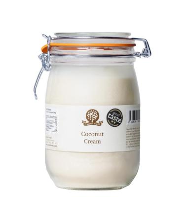 Nutural World - Coconut Cream (1kg) - *** Reusable Glass Jar *** Great Taste Award Winner - 100% Pure - Single Ingredient