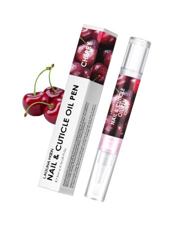 Lagunamoon Cuticle Oil Pen for Nail Care 5ml Nail Oil Pen with Natural Ingredients to Moisturize and Nourish Dry Nails and Cuticles Cuticle Oil to Prevent Nail Cracking and Hangnails Cherry