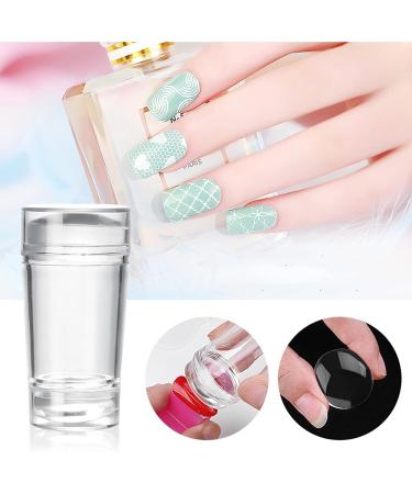 Buy 2-Piece Nail Art Stamper Set | Silicone Transparent Soft Stamp for French Nails | DIY Manicure & Nail Stamping Tools - Buy Online on SooperMarket.com