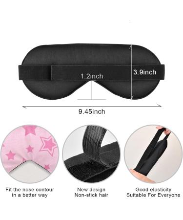 Haskirky Light Blocking Eye Mask - Breathable & Adjustable for Adults | Ideal for Travel, Yoga, Meditation & Office - Pink Stars - Buy Online on SooperMarket.com