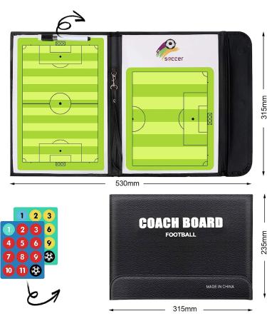 Soccer Coaching Board - Magnetic Clipboard for Football Training | Coach Gift with Writing Wipe Pen | Tactics & Strategies Tablet Board - Buy Online on SooperMarket.com