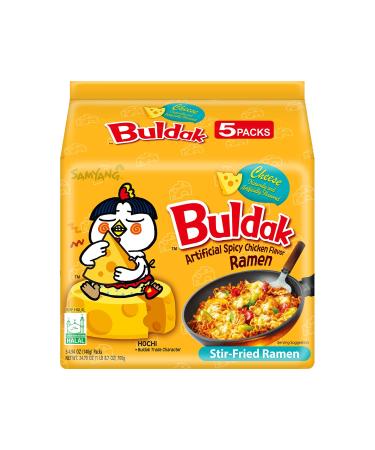 Samyang Ramen Korean Noodles Hot / Mild / Stir Fries / Soups (Buldak Cheese, .5Pack), 4.93 Ounce (Pack of 5)