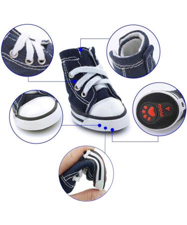 abcGoodefg Pet Dog Shoes | Puppy Canvas Sport Sneaker Boots | Outdoor Nonslip Causal Rubber Sole Shoes for Small Dog - Dark Blue - Buy Online on SooperMarket.com