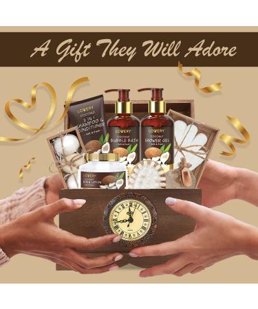 Fathers Day 13Pc Premium Coconut Spa Kit in Vintage Wooden Box - Body Lotion, Handmade Soap, Bath Bomb, Shampoo & Conditioner Set for Men & Women - Buy Online on SooperMarket.com