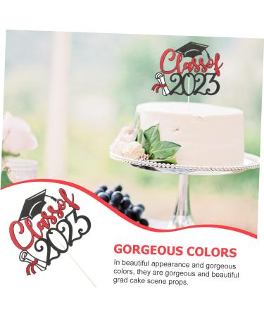 Warmhm 12 Pcs 2023 Graduation Arrangements Mw Graduation Party Cake Topper Graduation Dessert Toppers Graduation Picks Decor Ornament Grad Party Cupcake Topper Cake Supplies Paper Cup Red - Buy Online on SooperMarket.com