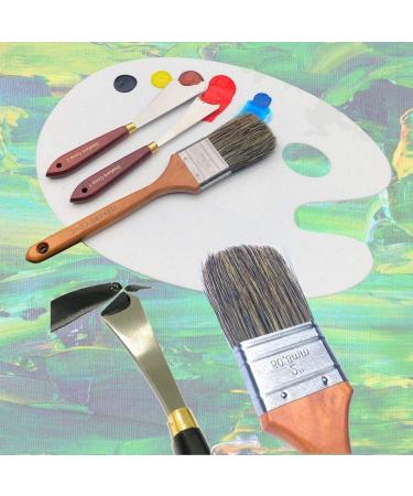 Painting Knife Set of 2 with Blender Background Brush - Palette Knives & Natural Bristle Paint Brush for Art - Straight Edge Flexible Tools (Unit 2 Brush & Pair Knives) - Buy Online on SooperMarket.com