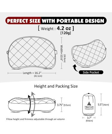 Hikenture Ultralight Camping Pillow - Inflatable & Washable, Neck & Lumbar Support, Portable Blow Up Pillow for Outdoor Travel - Grey 16.2x10.6x3.75 - Buy Online on SooperMarket.com