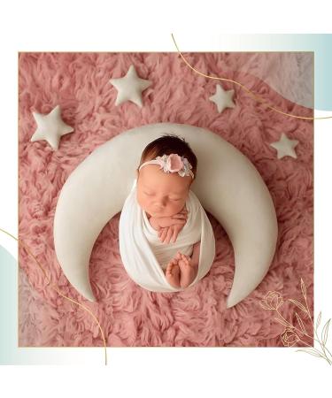 M&G House Newborn Photography Accessories Pillow Set - Half Moon and Star Pillows for Baby Photoshoot Props in White - Buy Online on SooperMarket.com
