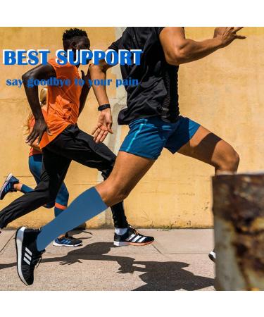 Buy Actinput Compression Stockings for Men & Women - 4 Pairs Colorful Support Socks for Sports Travel & Nursing - Blue S-M - Buy Online on SooperMarket.com
