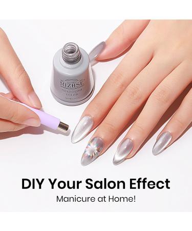 MIZHSE Cat Eye Gel Nail Polish 12mL - Silver Moonlight Glitter UV LED Soak Off for Nail Art & DIY Manicure - Buy Online on SooperMarket.com