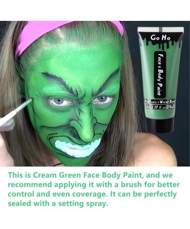 Go Ho Green Cream Face Body Paint - Water Based 2.37 Oz (70ml) for Adults & Children | SFX Cosplay, Halloween, St. Patrick's Day - Buy Online on SooperMarket.com