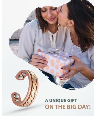 EnerCoppeX Copper Magnetic Ring for Women Lymphatic Drainage Adjustable Ring 3500 Gauss Magnet (CPR-2028RG) - Buy Online on SooperMarket.com
