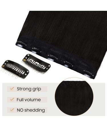 S-noilite Clip In Extensions | Dark Black 76cm Half Wig & Hair Compression - Smooth 3/4 Wig - Buy Online on SooperMarket.com