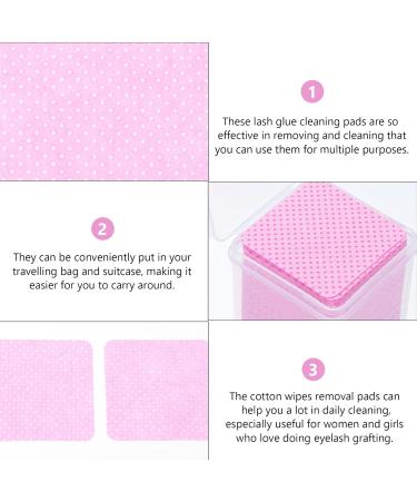 Beaupretty 600pcs Glue Cleaning Pads - Cotton Fabric Wipes for Eyelash Extensions Makeup Removal & Manicure - Pink | International Shipping Available - Buy Online on SooperMarket.com