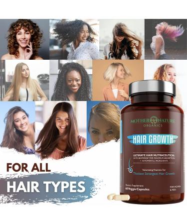 Women's Hair Growth Supplement with Collagen, Keratin & Biotin - 60 Capsules for Thicker, Fuller Hair & Faster Regrowth - Vegan & Non-GMO - 1 Month Supply - Buy Online on SooperMarket.com