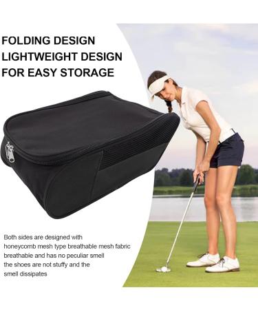 Premium Foldable Golf Shoe Travel Bag Splash-Proof Dustproof Scratch-Resistant Breathable | Ideal for Golf Exercises & Leisure Sports (Black) - Buy Online on SooperMarket.com