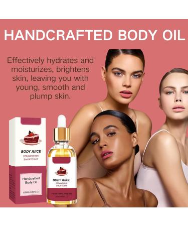 Strawberry Shortcake Body Oil Handcrafted Body Oil Body Juice Oil Body Moisturiser Facial Oil Body Oil for Dry Skin Hydrating & Nourishing Skin Firming Relaxation Fresh Smell - Buy Online on SooperMarket.com