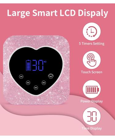 Buy UV Light for Nails - 74W Cordless Rechargeable Nail Lamp for Fast Drying | 5 Timer & Touch Control | Perfect for Salon & Home Use - Buy Online on SooperMarket.com