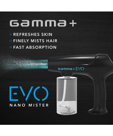 Gamma+ Nano Atomization Evo Nano Mister Spray System Rechargeable USB TYPE-C High Liquid Capacity 340 ml 90 Minutes Cordless Running Time For Hair skin and Surfaces Black - Buy Online on SooperMarket.com