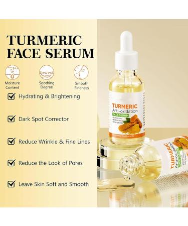 Turmeric Serum Dark Spots 30 ml Spot Corrector Face & Body Anti Aging and Wrinkle Face Serum Reduces Hyperpigtation Age Spots Sun Spot Improve Skin Tone Moisturize Brighten All Types - Buy Online on SooperMarket.com