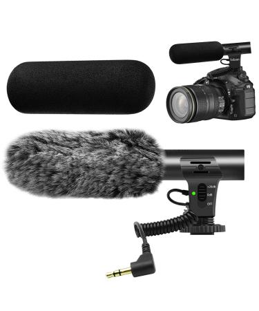 tikysky Camera Microphone, M-1 Video Microphone for DSLR Interview Shotgun Mic for Canon Nikon Sony Fuji Videomic with Windscreen 3.5mm Jack