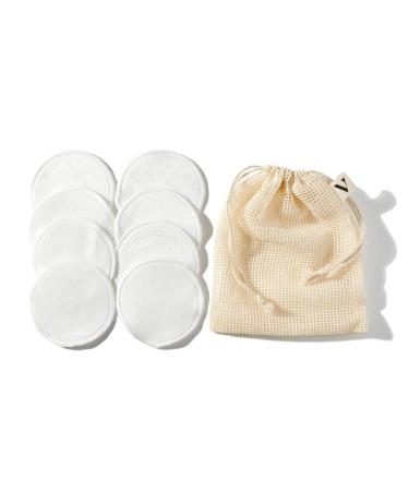 Velour Reusable Cotton Pads Set of 8 - Ultra-Soft and Sustainable Bamboo Rounds for Makeup Removal and Face Cleansing - Washable Removers with Laundry Bag - Gentle on Facial Skin Optimally Absorbent