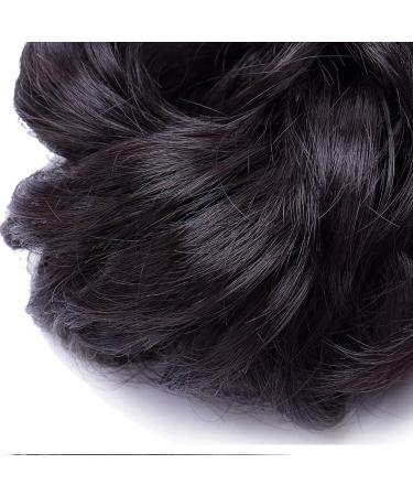 Dark Brown Updo Hairpiece Scrunchie 35g | Ribbon Ponytail Extensions Wavy Curly Messy Bun Chignon | Hair Piece for Stylish Looks - Buy Online on SooperMarket.com