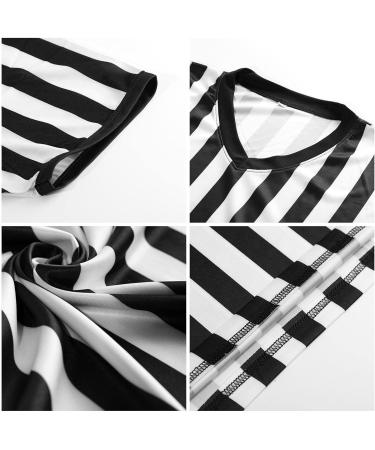 Facynde Striped Referee Shirt for Men | V-Neck XXL - Ideal for Football Basketball & Sports - Buy Online on SooperMarket.com