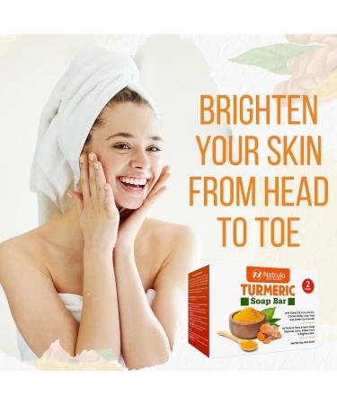 All Natural Turmeric Soap Bar for Face & Body - Brighten Skin Even Tone Fade Marks - Made in USA - Perfect for All Skin Types - Buy Online on SooperMarket.com