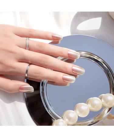 Danni & Toni Blushing Reflection Gel Nail Stickers - Salon-Quality Self-Adhesive Strips for Manicure - Metallic Pink Gradient Design - 28 Semi Cured Nail Wraps - Buy Online on SooperMarket.com