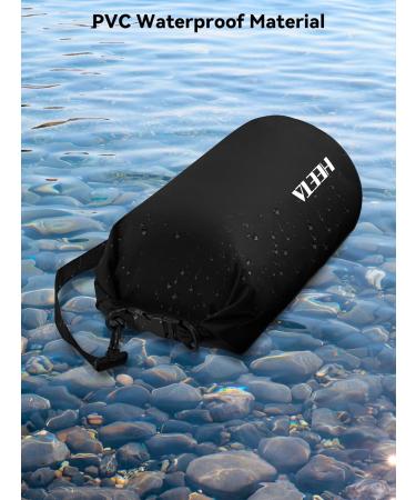 HEETA Waterproof Dry Bag 5L - Updated Version | Lightweight Roll Top Dry Storage Backpack with Emergency Whistle | For Travel Swimming Kayaking Camping | Black - Buy Online on SooperMarket.com