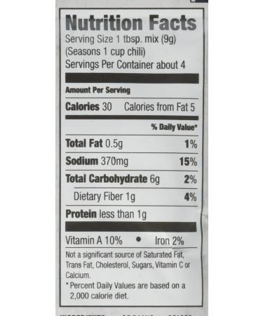 McCormick Organic Gluten Free Chili Seasoning 1.25oz (Pack of 6) - Buy Now! - Buy Online on SooperMarket.com