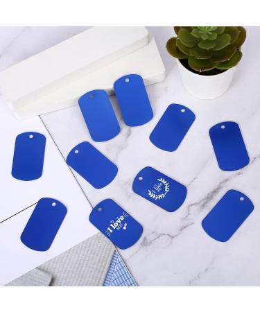 Mozeat 25pcs Pet ID Tags - Blank Aluminum Dog Tags (5x3 cm) for Personalization | Engrave Name Tags for Necklaces & Bracelets - Buy Online on SooperMarket.com