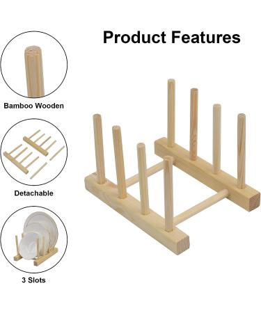 ChengFu Bamboo Baby Plate Holder | Kitchen Cabinet Organizer for Baby Dishes and Utensils - Buy Online on SooperMarket.com
