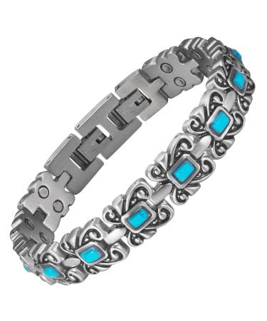 EnerCoppeX Magnetic Bracelets for Women Stainless Steel Bracelet with Effective Healing Magnets Adjustable Jewelry Gift (STB-2318)