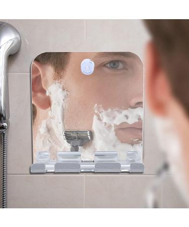 Fog Free Anti-Fog Shower Mirror with Razor Holder - Frameless Wall Hanging Shave Makeup Mirror | Bathroom Accessories for Men - Buy Online on SooperMarket.com