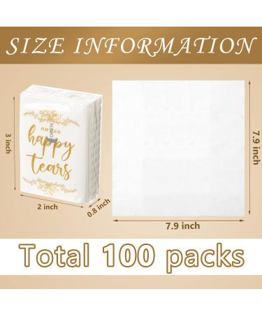 100 Pack Wedding Tissues for Guests - Pocket Size 3 Ply Travel Tissues - Graduation & Party Ceremony Favors - Buy Online on SooperMarket.com
